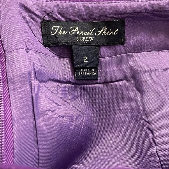 J. Crew “The Pencil Skirt” Wool Purple Size 2 - Picture 11 of 11